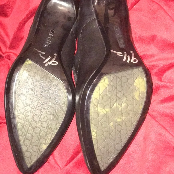 Black Leather Heeled Booties - Picture 5 of 6